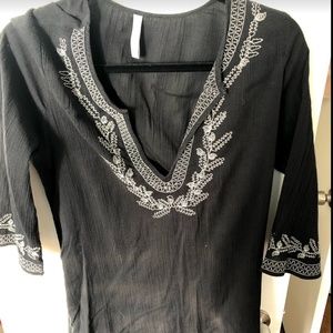 Swimsuit Coverup Tunic with Metallic Detail